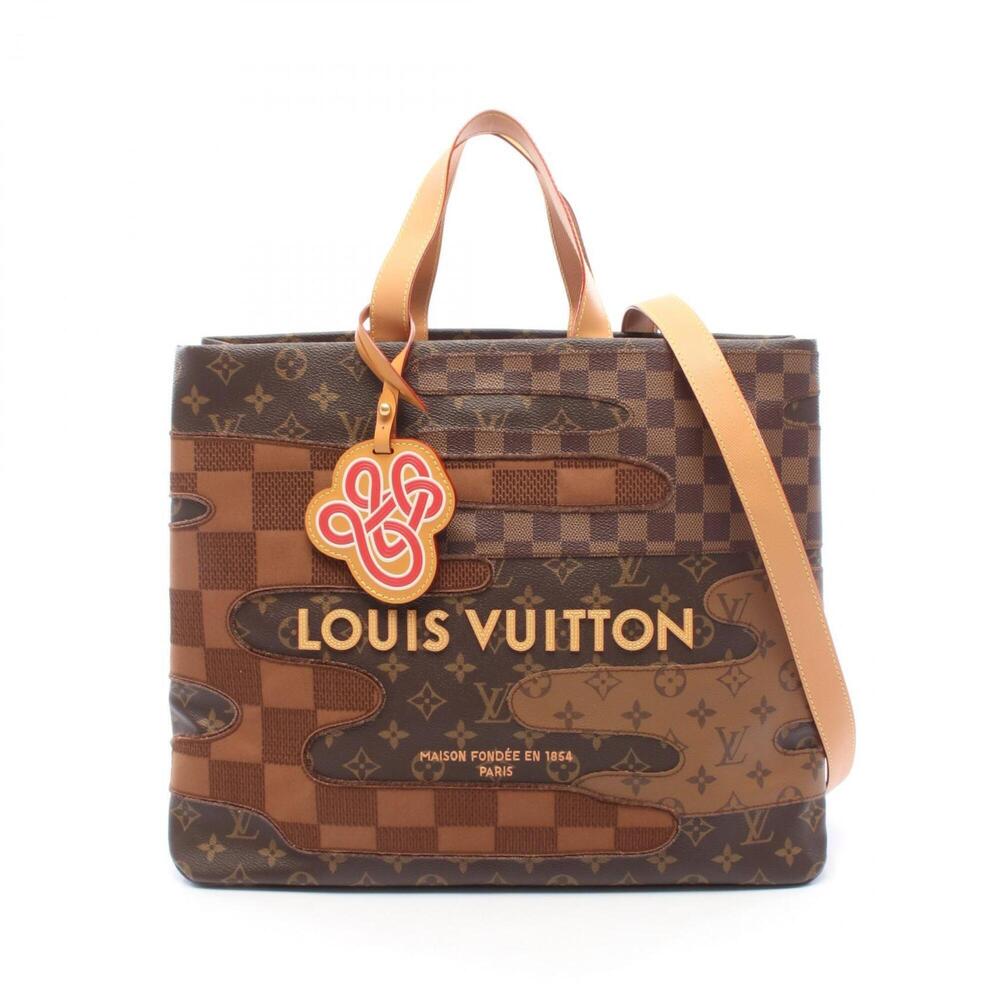 Louis Vuitton Shopper Tote MM 2-Way Bag/Handbag, Coated Canvas and Leather, M...